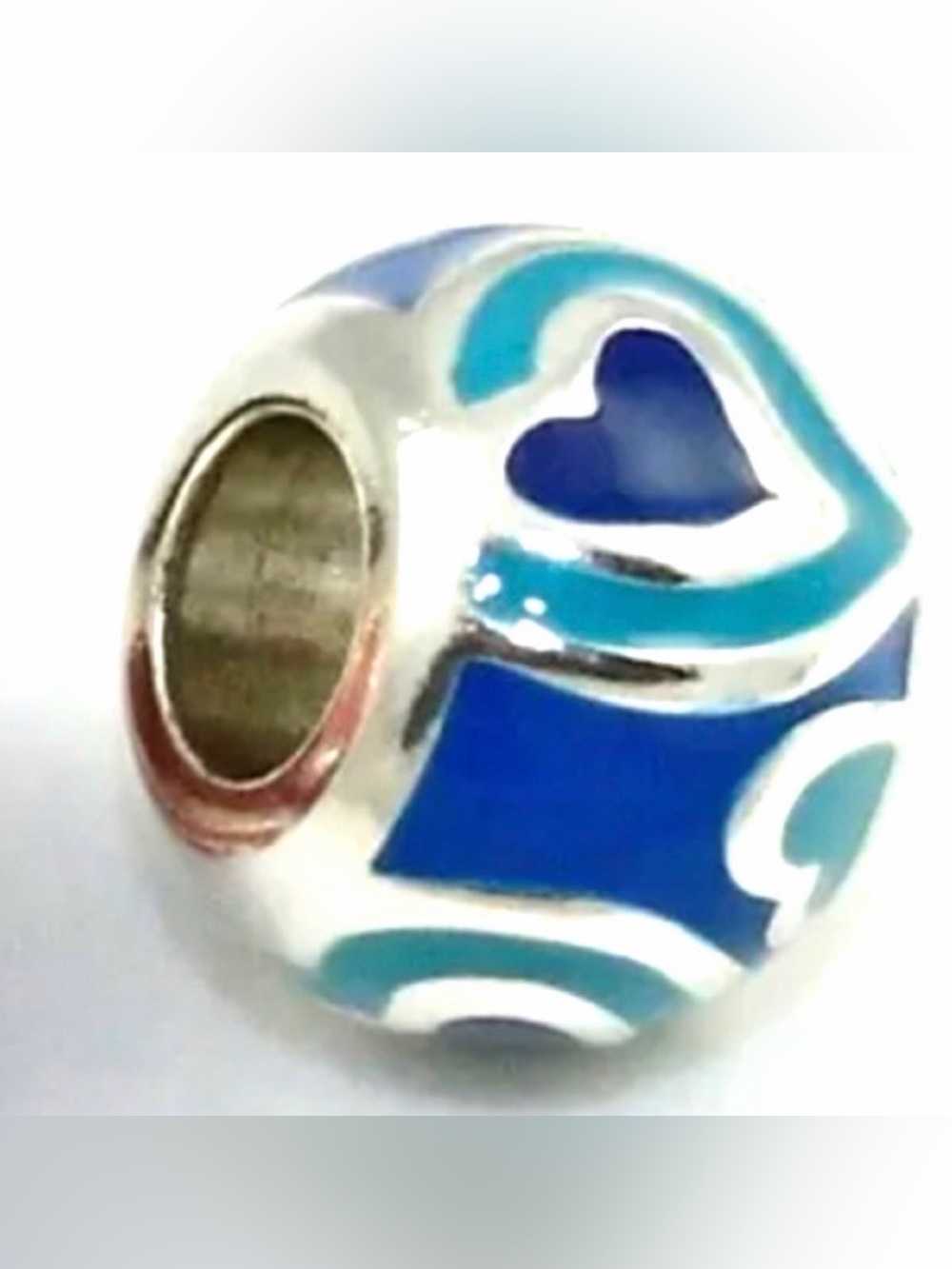 🩵Brighton Silver Blue Aqua Heart Bead!
